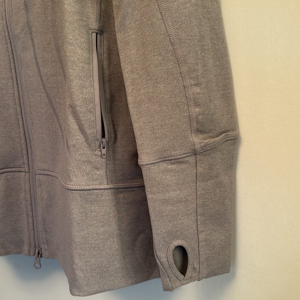 Lululemon hoodie, full zip, scuba neck, full length, purple. Size 10 - Picture 4 of 10